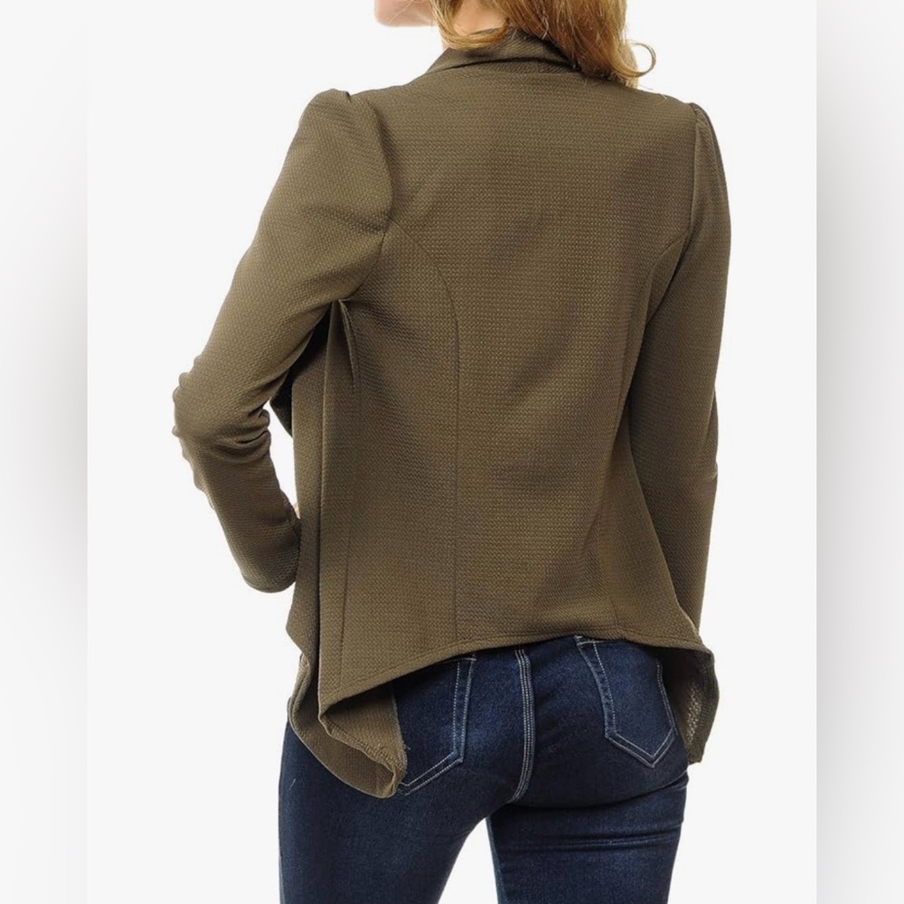 Olive Women's Draped Jacket - Picture 3 of 3